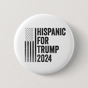 Hispanic Voor Trump 2024 Amerikaanse Patriottische Ronde Button 5,7 Cm