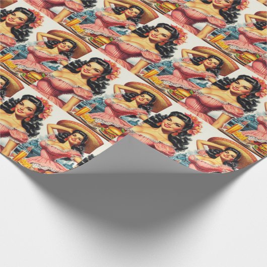  hispanic vrouw illustratie cadeaupapier (Hoek)