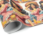  hispanic vrouw illustratie cadeaupapier (Rol Hoek)