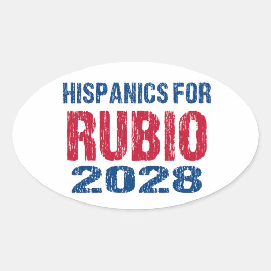 Hispanics for Rubio 2028 Ovale Sticker (Voorkant)