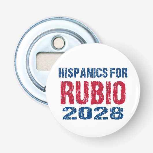 Hispanics voor Rubio 2028 Button Flesopener (Voorkant)