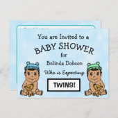 HispanicTwins Baby Shower Invitations Briefkaart (Voorkant / Achterkant)