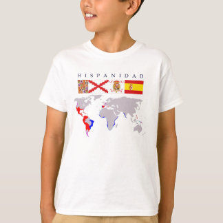 HISPANIDAD orígen y mapa. Camiseta niño. T-shirt