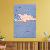 Hispaniola Weerkaart Canvas Afdruk (Insitu (Woonkamer))