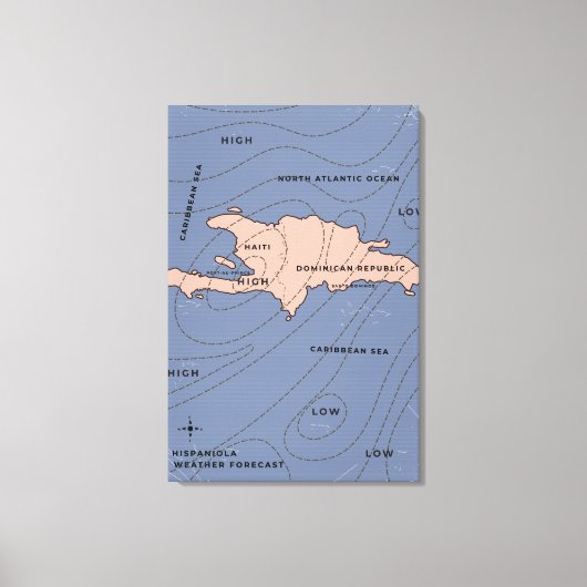 Hispaniola Weerkaart Canvas Afdruk (Voorkant)