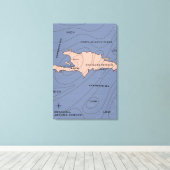 Hispaniola Weerkaart Canvas Afdruk (Insitu (Houten vloer))