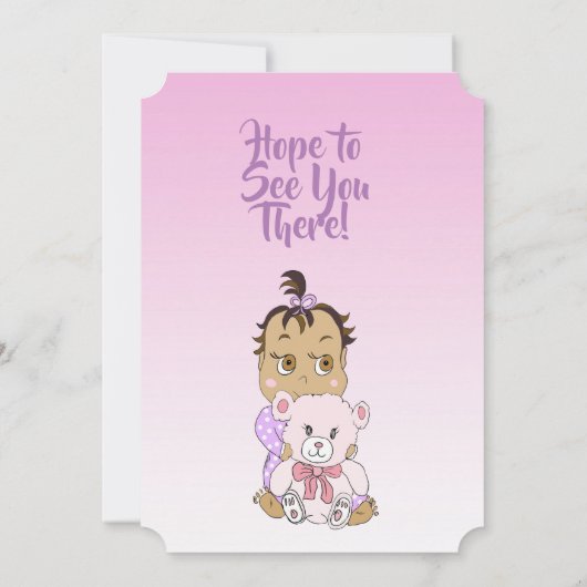 Hispanisch meisje met teddybeer baby showier kaart (Achterkant)