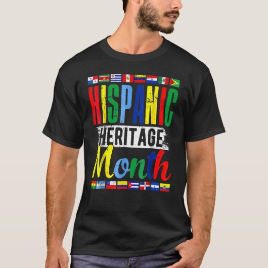 Hispanische erfgoedmaand 2022 Mannen van heispanis T-shirt (Voorkant)