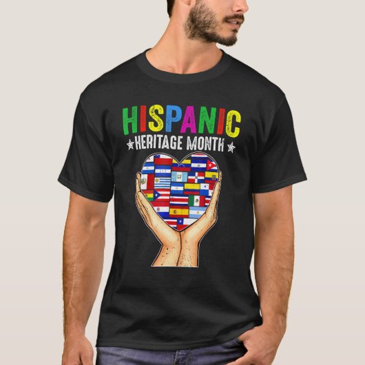 Hispanische erfgoedmaand Alle landen dragen de han T-shirt (Voorkant)