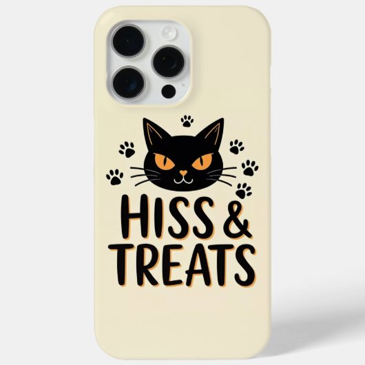 Hiss and Treats Zwarte Kat Halloween iPhone 15 Case-Mate iPhone Case (Achterkant)