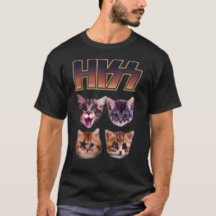 HISS Cat Funny Cats Lover Kittens Rock Music Cat H T-shirt