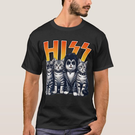 Hiss Cats Rock Kittens Rocking Music Cat Lovers T-shirt (Voorkant)