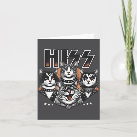 Hiss Funny Cats Kittens Rock Rockin Funny Cat  Kaart (Voorkant)