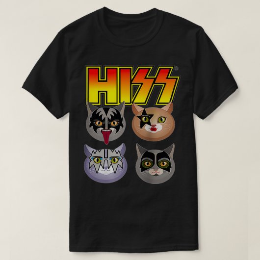 Hiss Funny Cats Kittens Rock Rockin Gift T-shirt P (Design voorkant)