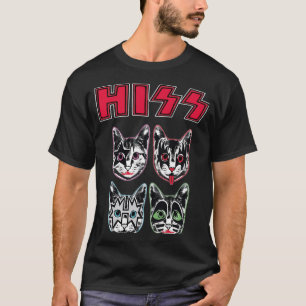 Hiss Funny Cats Kittens Rock Rockin T-shirt