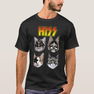 Hiss Funny Cats Kittens Rock Rockin T-shirt Pun