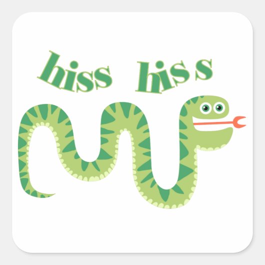 Hiss Hiss Snake Vierkante Sticker (Voorkant)