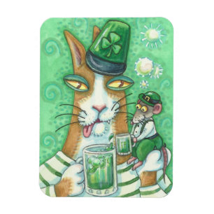 Hiss N' Fitz Cat en Rat ST. PATRICK'S DAY MAGNET Magneet