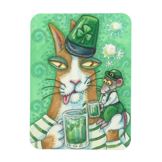 Hiss N' Fitz Cat en Rat ST. PATRICK'S DAY MAGNET Magneet (Verticaal)