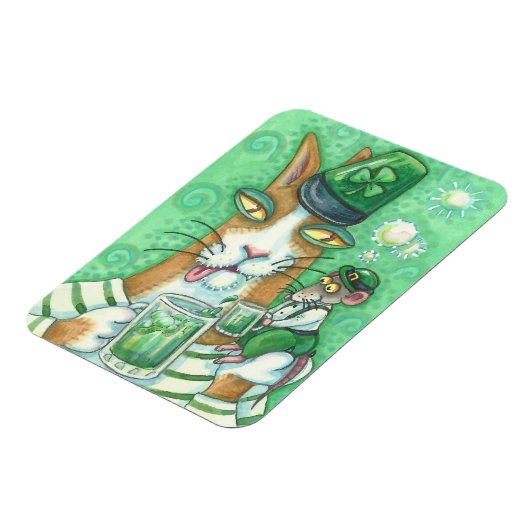 Hiss N' Fitz Cat en Rat ST. PATRICK'S DAY MAGNET Magneet (Linkerzijde)