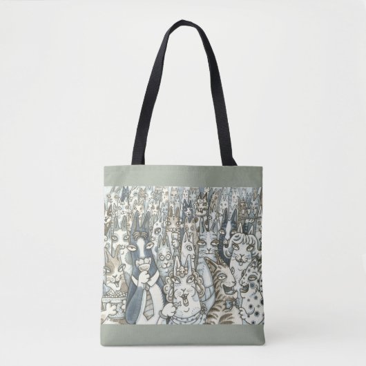 Hiss N' Fitz CAT PARTY CANVAS TAS (Voorkant)