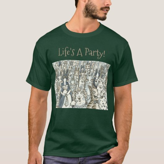 Hiss N' Fitz CAT PARTY T SHIRT Mannen (Voorkant)