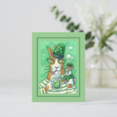 HISS N' FITZ CAT & RAT, CHEERT NAAR GROENE BEER FU BRIEFKAART (Staand voorkant)
