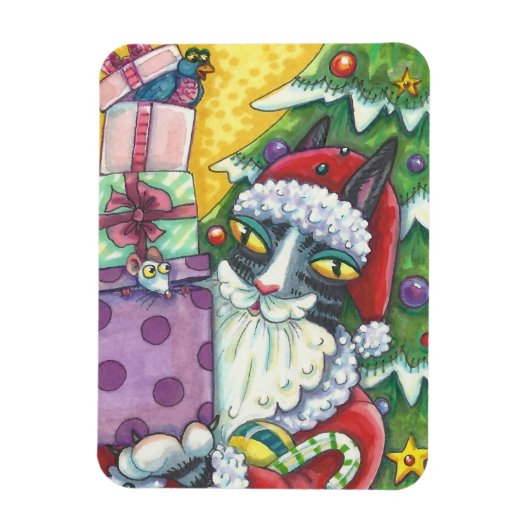 Hiss N' Fitz CAT SANTA CHRISTMAS MAGNET Magneet (Verticaal)