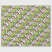 Hiss N' Fitz CAT SANTA CHRISTMAS WRAPPING PAPER Cadeaupapier (Vlak)