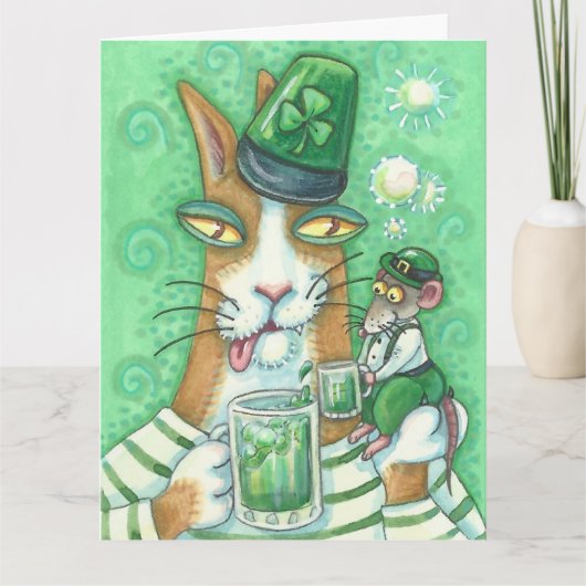Hiss N' Fitz Cat ST. PATRICK'S DAG KAART Groot (Voorkant)