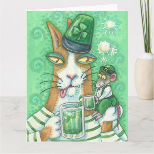 Hiss N' Fitz Cat ST. PATRICK'S DAG KAART Groot