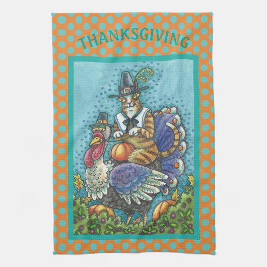 HISS N FITZ CAT, THANKSGIVING KALKOEN KEUKENHANDDO THEEDOEK (Verticaal)