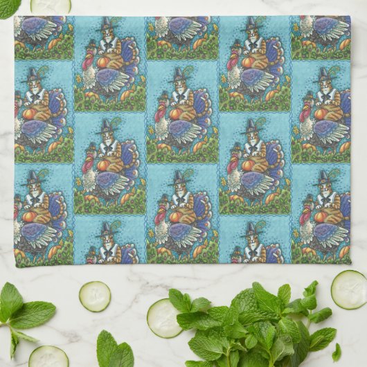 HISS N FITZ CAT, THANKSGIVING KALKOEN KEUKENHANDDO THEEDOEK (Gevouwen)