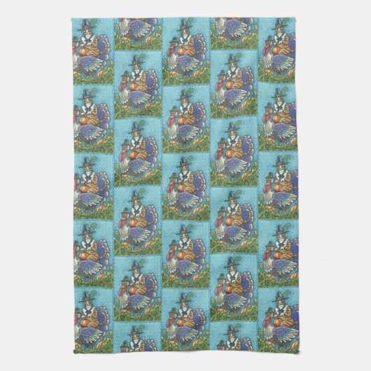 HISS N FITZ CAT, THANKSGIVING KALKOEN KEUKENHANDDO THEEDOEK (Verticaal)