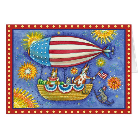 HISS N' FITZ CATS 4TH VAN JULY ZEPPELIN Funny Card (Voorkant Horizontaal)