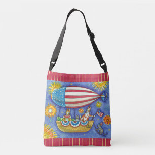 HISS N' FITZ CATS 4TH VAN JULY ZEPPELIN Funny Crossbody Tas
