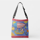 HISS N' FITZ CATS 4TH VAN JULY ZEPPELIN Funny Crossbody Tas (Voorkant)