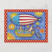 HISS N' FITZ CATS 4TH VAN JULY ZEPPELIN Funny Feestdagenkaart (Voorkant)