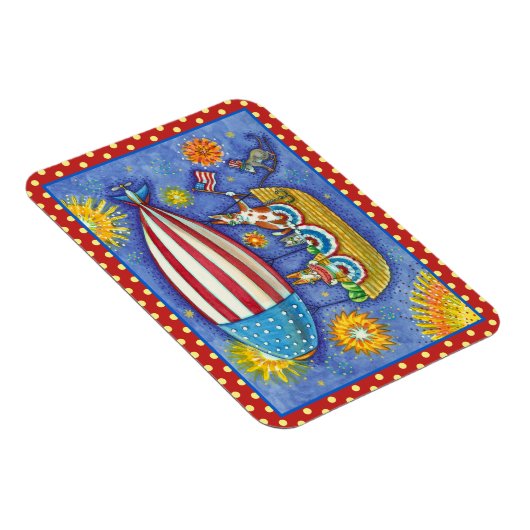 HISS N' FITZ CATS 4TH VAN JULY ZEPPELIN Funny Magn Magneet (Rechterzijde)