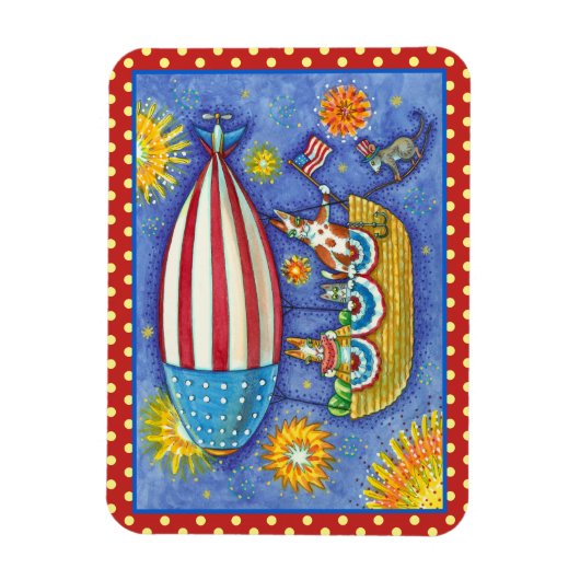 HISS N' FITZ CATS 4TH VAN JULY ZEPPELIN Funny Magn Magneet (Verticaal)