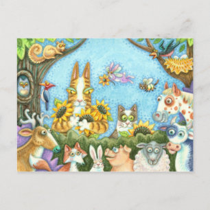HISS N' FITZ CATS AND MENAGERIE OF FRIENDS, FUNNY BRIEFKAART