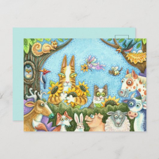 HISS N' FITZ CATS AND MENAGERIE OF FRIENDS, FUNNY BRIEFKAART (Voorkant / Achterkant)