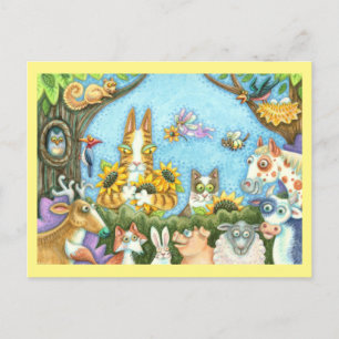 HISS N' FITZ CATS AND MENAGERIE OF FRIENDS, FUNNY BRIEFKAART