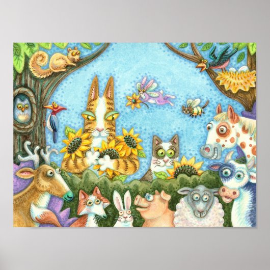 HISS N' FITZ CATS AND MENAGERIE OF FRIENDS, FUNNY POSTER (Voorkant)