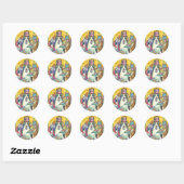 Hiss N' Fitz Cats BIRTHDAY STICKERS Round (Vel)