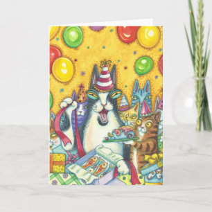 Hiss N' Fitz Cats HAPPY BIRTHDAY KAART Large