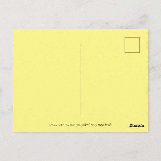 HISS N' FITZ CATS, KITTENS, MICE, FUNNY BIRTHDAY BRIEFKAART (Achterkant)