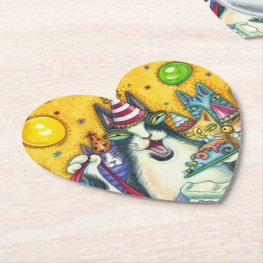 HISS N' FITZ CATS, KITTENS, MICE, FUNNY BIRTHDAY KARTONNEN ONDERZETTERS (Gekanteld)