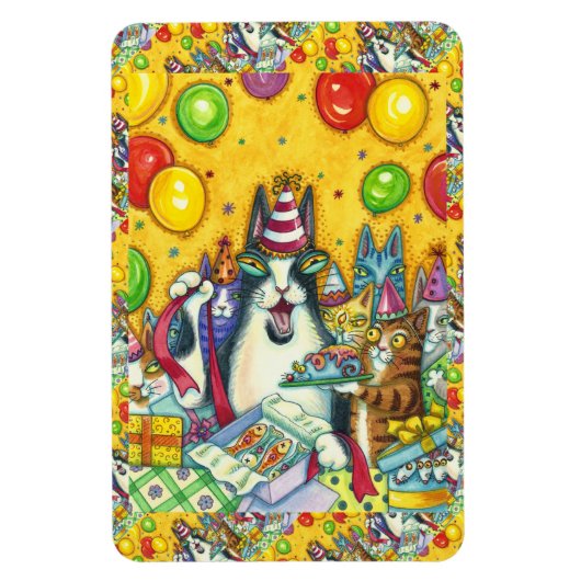 HISS N' FITZ CATS, KITTENS, MICE, FUNNY BIRTHDAY MAGNEET (Verticaal)
