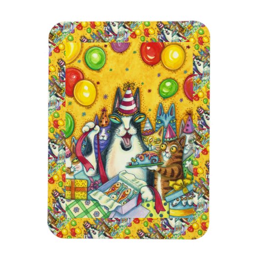HISS N' FITZ CATS, KITTENS, MICE, FUNNY BIRTHDAY MAGNEET (Verticaal)